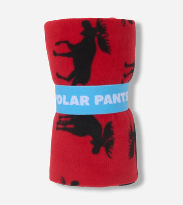 Little Blue House Moose on Red Adult Polar Pants